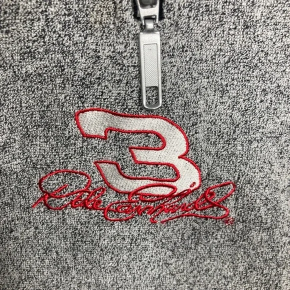 Dale Earnhardt 3 Sr 1/4 Zip Pullover Mens XL Grey Nascar Racing Sweatshirt - Picture 8 of 10